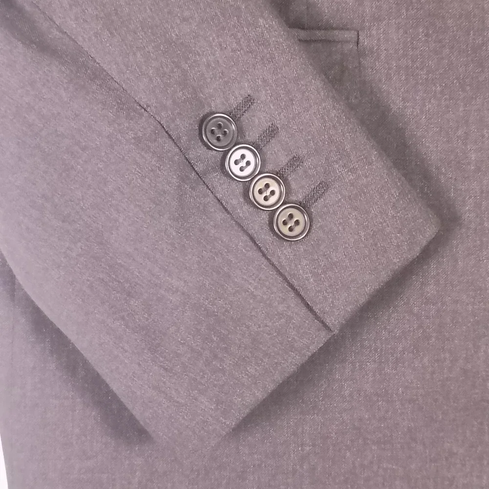 Canali Mens Charcoal Gray 100% Wool 2 Button Blazer Sport Coat Made in Italy 46R